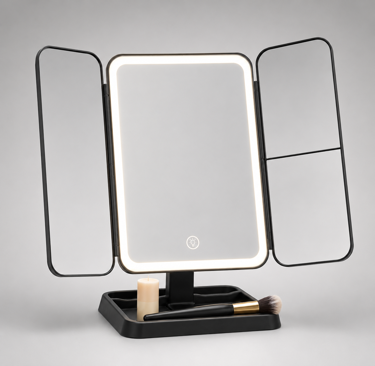 Trifold LED Vanity Mirror-3 sided folding